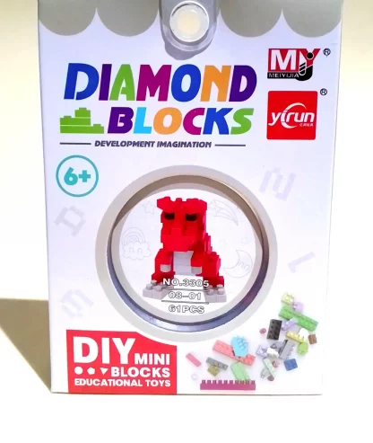 dinosaurio rojo bloques de construccion mini