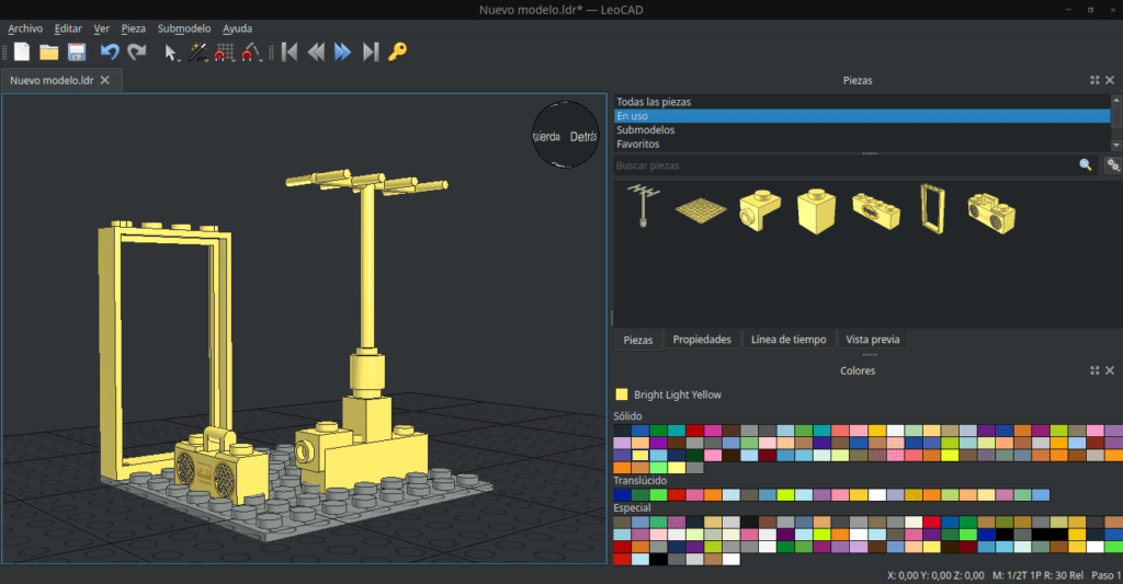 captura de pantalla de app de software de diseño con bloques de construcción