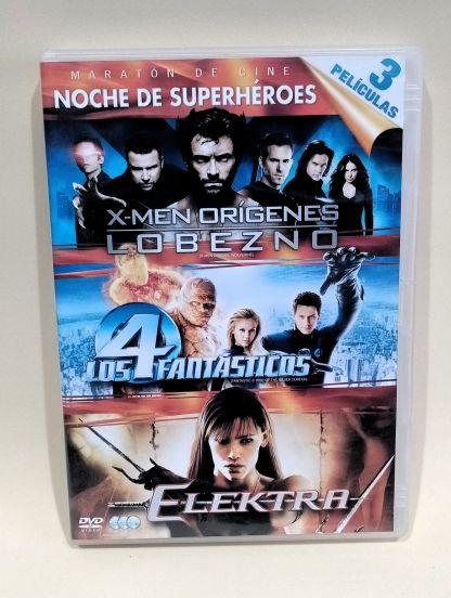 dvd 3 peliculas superheroes